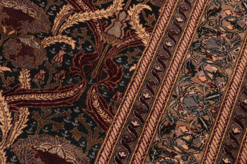 handmade Transitional Hamjolie Green Gold Hand Knotted RECTANGLE 100% WOOL area rug 5x8