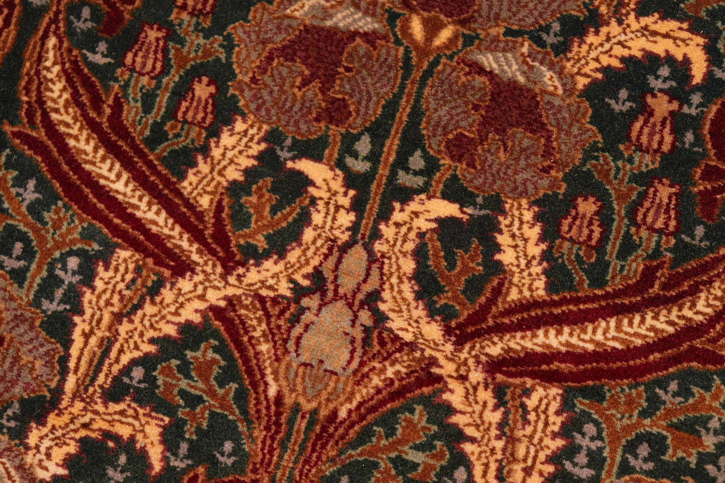 handmade Transitional Hamjolie Green Gold Hand Knotted RECTANGLE 100% WOOL area rug 5x8