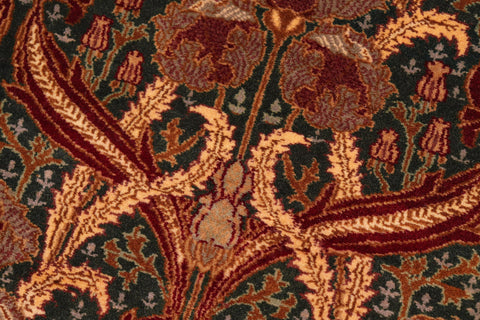 handmade Transitional Hamjolie Green Gold Hand Knotted RECTANGLE 100% WOOL area rug 5x8