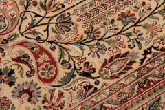handmade Transitional  Ivory Green Hand Knotted RECTANGLE 100% WOOL area rug 9x14