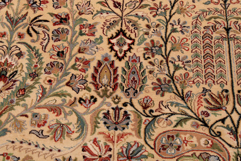 handmade Transitional  Ivory Green Hand Knotted RECTANGLE 100% WOOL area rug 9x14