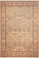 Traditional  Bebe Ivory Green Hand Knotted Area rugs 9 x 14