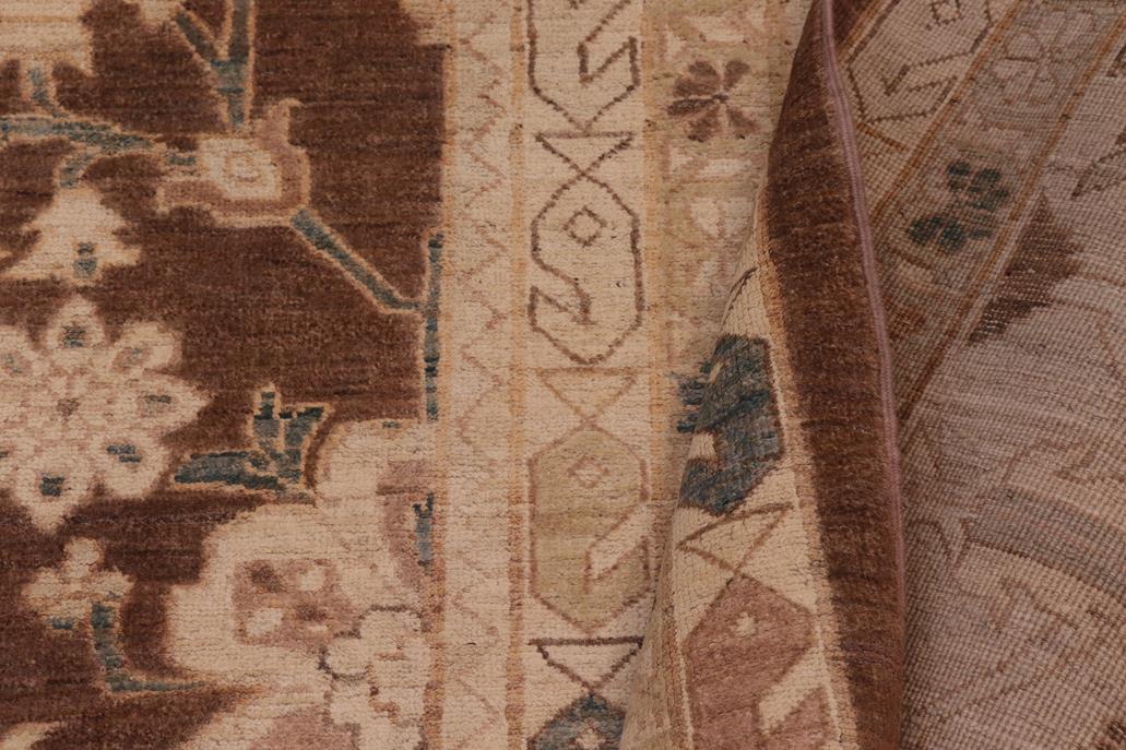 handmade Traditional Kafkaz Lt. Brown Ivory Hand Knotted RECTANGLE 100% WOOL area rug 12 x 14