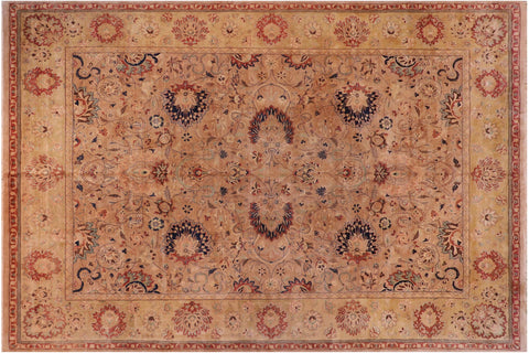 handmade Transitional Agra Tan Lt. Tan Hand Knotted RECTANGLE 100% WOOL area rug 12x16