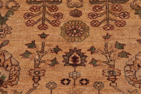 handmade Transitional Kafkaz Lt. Gold Brown Hand Knotted RECTANGLE 100% WOOL area rug 10' x 16'