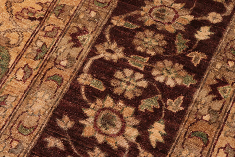 handmade Transitional Kafkaz Lt. Gold Brown Hand Knotted RECTANGLE 100% WOOL area rug 10' x 16'