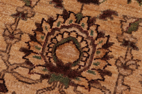 handmade Transitional Kafkaz Lt. Gold Brown Hand Knotted RECTANGLE 100% WOOL area rug 10' x 16'
