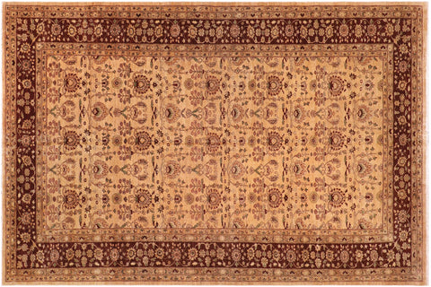 handmade Transitional Kafkaz Lt. Gold Brown Hand Knotted RECTANGLE 100% WOOL area rug 10' x 16'