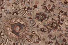 handmade Traditional Round Kashan Taupe Pink Hand Knotted ROUND 100% WOOL area rug 8' x 8'