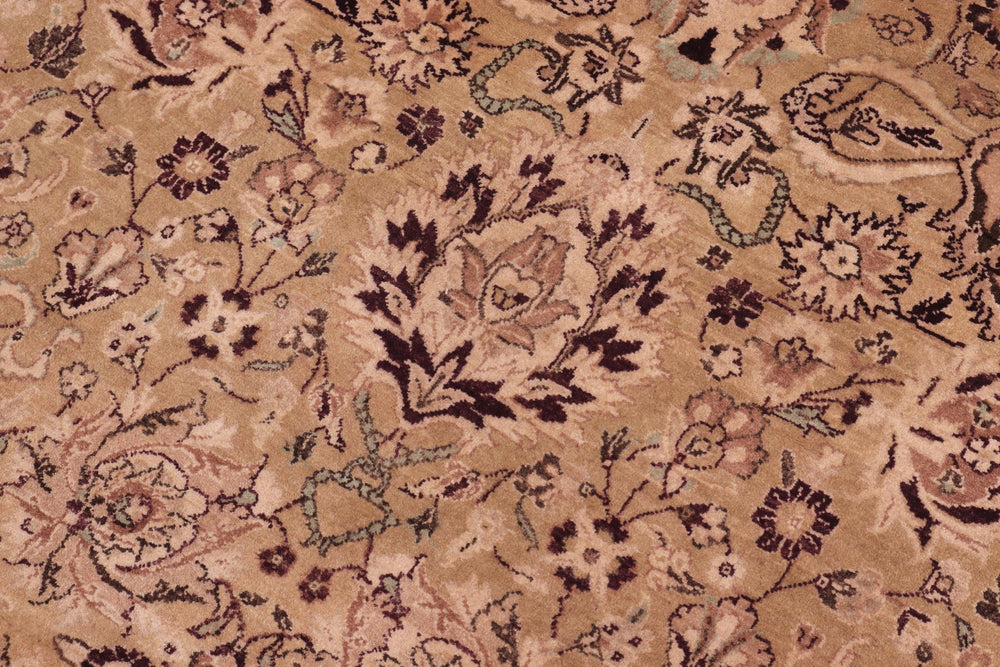 handmade Traditional Round Kashan Gold Red Hand Knotted ROUND 100% WOOL area rug 8' x 8'