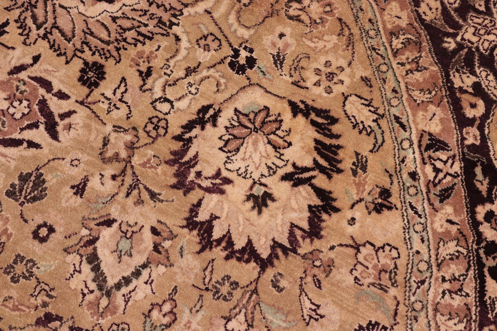 handmade Traditional Round Kashan Gold Red Hand Knotted ROUND 100% WOOL area rug 8' x 8'
