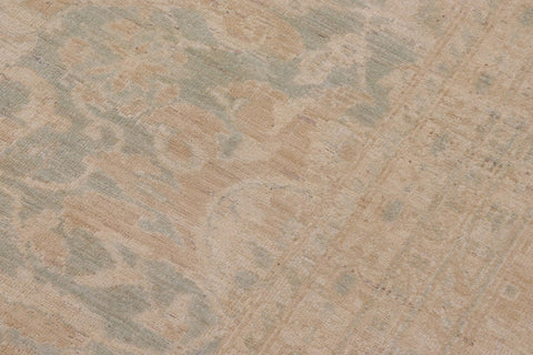 handmade Transitional Kafkaz Lt. Green Lt. Tan Hand Knotted RECTANGLE 100% WOOL area rug 12' x 18'