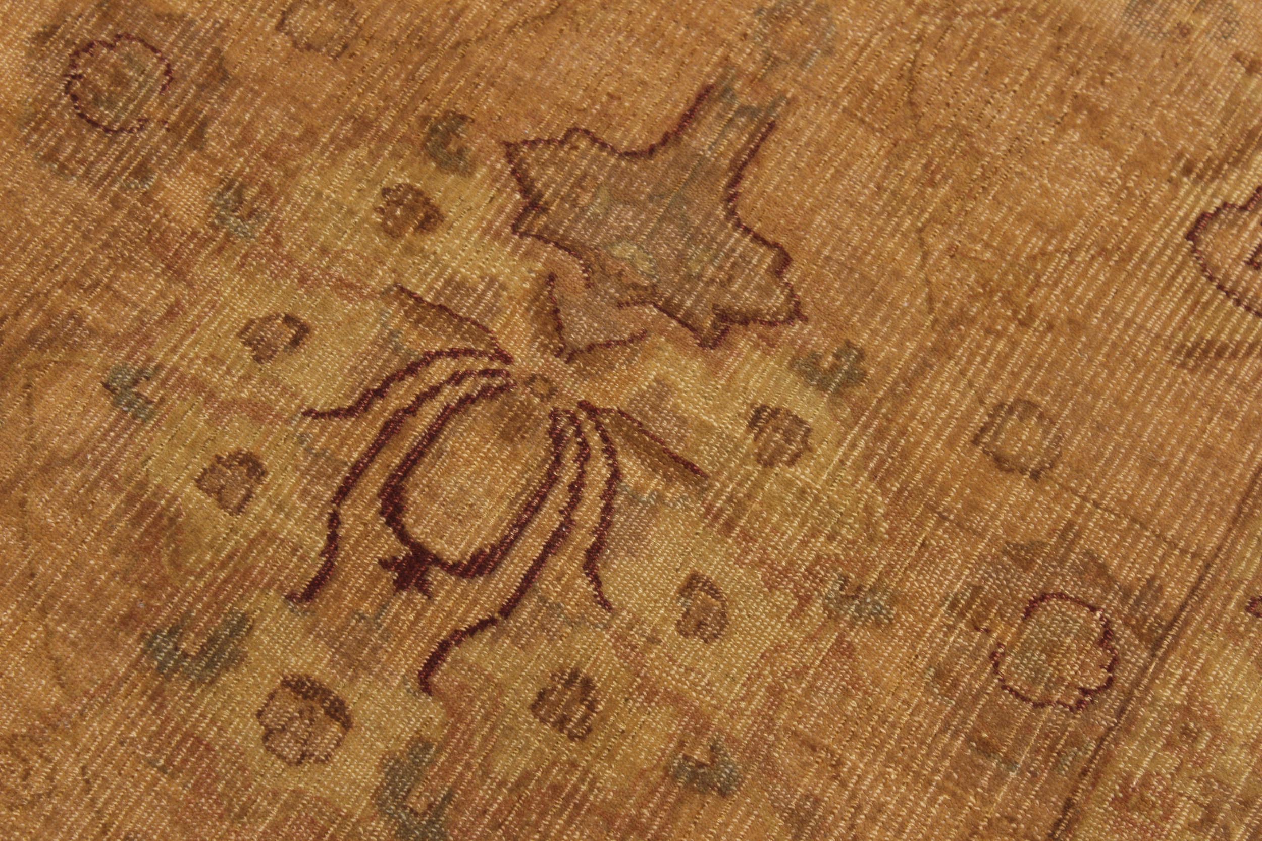 handmade Traditional  Gold Gold Hand Knotted RECTANGLE 100% WOOL area rug 9' x 12'