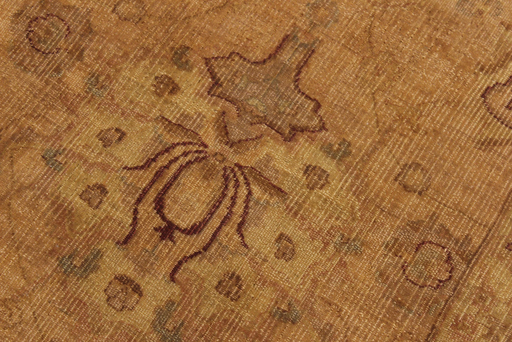 handmade Traditional  Gold Gold Hand Knotted RECTANGLE 100% WOOL area rug 9' x 12'