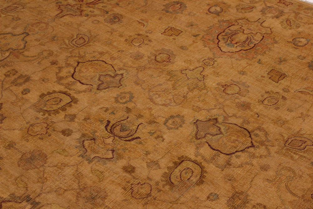 handmade Traditional  Gold Gold Hand Knotted RECTANGLE 100% WOOL area rug 9' x 12'