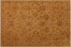 handmade Traditional  Gold Gold Hand Knotted RECTANGLE 100% WOOL area rug 9' x 12'