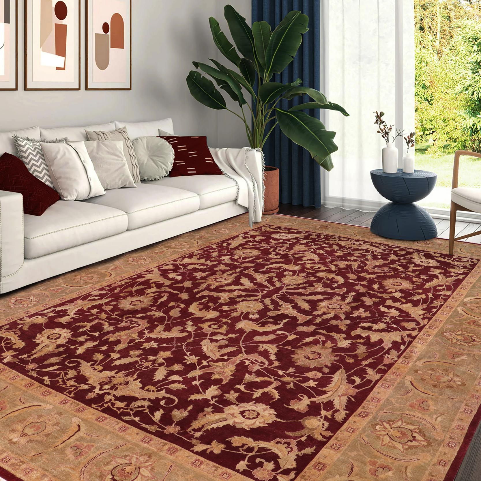 handmade Traditional Kafkaz Red Lt. Green Hand Knotted RECTANGLE 100% WOOL area rug 12x17