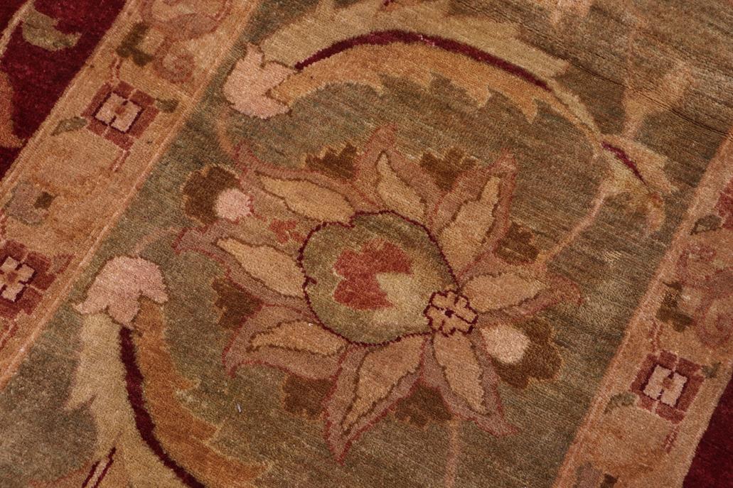 handmade Traditional Banday Red Lt. Green Hand Knotted RECTANGLE 100% WOOL area rug 12 x 17