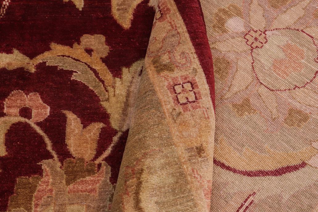 handmade Traditional Banday Red Lt. Green Hand Knotted RECTANGLE 100% WOOL area rug 12 x 17