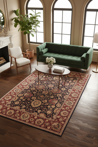 handmade Transitional Agra Blue Red Hand Knotted RECTANGLE 100% WOOL area rug 10x14