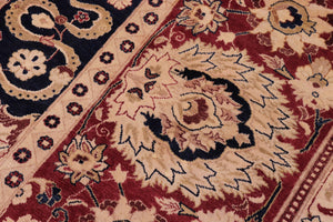 handmade Transitional Agra Blue Red Hand Knotted RECTANGLE 100% WOOL area rug 10x14