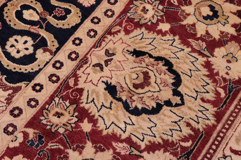 handmade Transitional Agra Blue Red Hand Knotted RECTANGLE 100% WOOL area rug 10x14