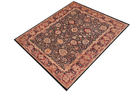 handmade Transitional Anmol Agra Blue Red Hand Knotted RECTANGLE 100% WOOL area rug 10x14