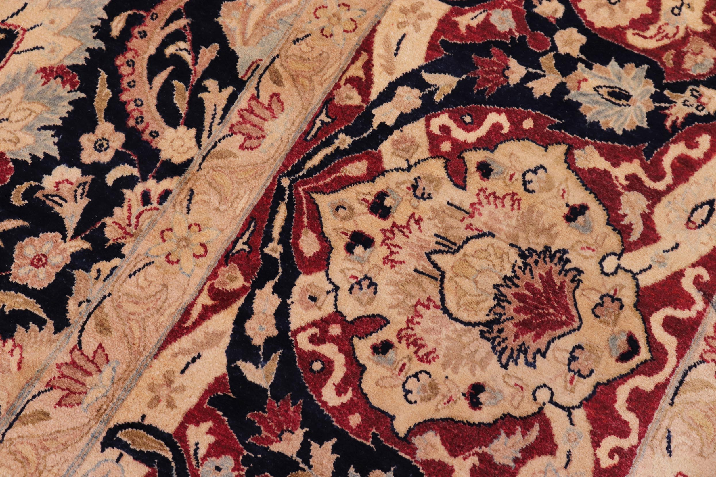 handmade Transitional Anmol Agra Blue Red Hand Knotted RECTANGLE 100% WOOL area rug 10x14