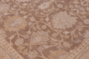 handmade Transitional Kafkaz Brown Tan Hand Knotted RECTANGLE 100% WOOL area rug 12' x 18'
