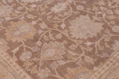 handmade Transitional Kafkaz Brown Tan Hand Knotted RECTANGLE 100% WOOL area rug 12' x 18'