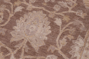 handmade Transitional Kafkaz Brown Tan Hand Knotted RECTANGLE 100% WOOL area rug 12' x 18'