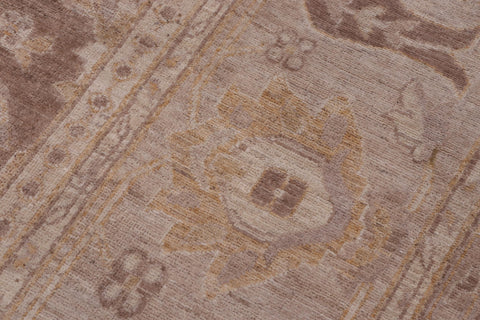 handmade Transitional Kafkaz Brown Tan Hand Knotted RECTANGLE 100% WOOL area rug 12' x 18'
