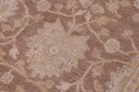 handmade Transitional Kafkaz Brown Tan Hand Knotted RECTANGLE 100% WOOL area rug 12' x 18'