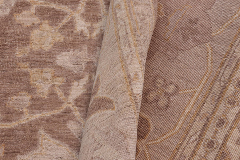 handmade Transitional Kafkaz Brown Tan Hand Knotted RECTANGLE 100% WOOL area rug 12' x 18'