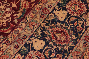 handmade Transitional Dabir Maroon Blue Hand Knotted RECTANGLE 100% WOOL area rug 10x14