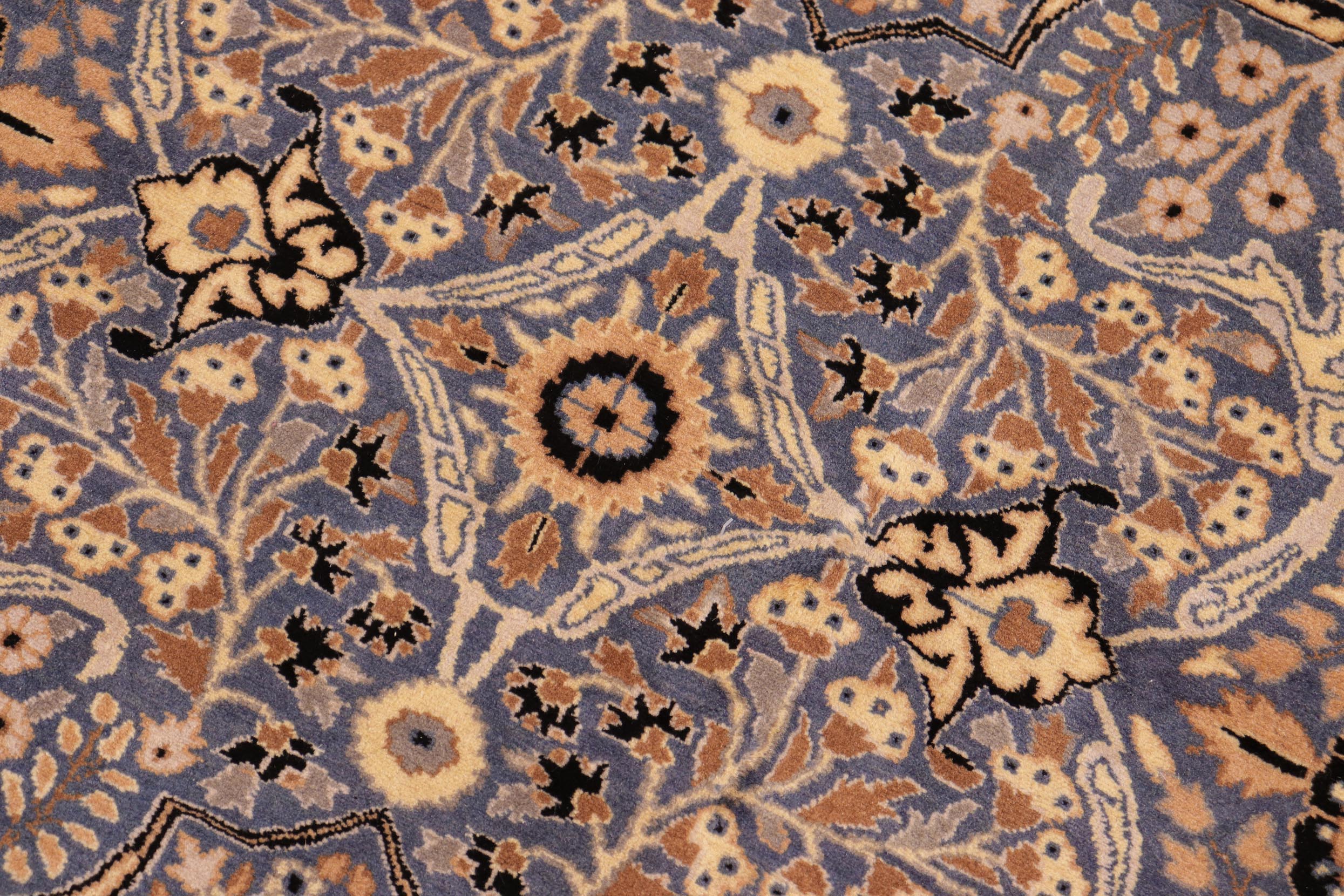 handmade Transitional Tabriz Blue Gold Hand Knotted RECTANGLE 100% WOOL area rug 10x14