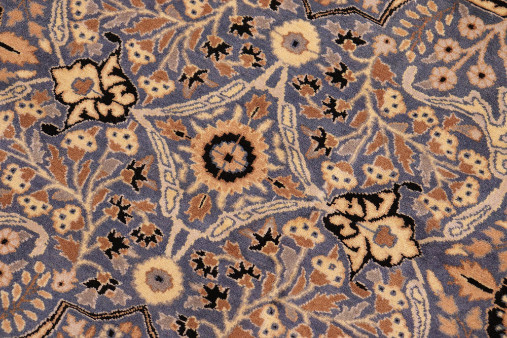 handmade Transitional Tabriz Blue Gold Hand Knotted RECTANGLE 100% WOOL area rug 10x14