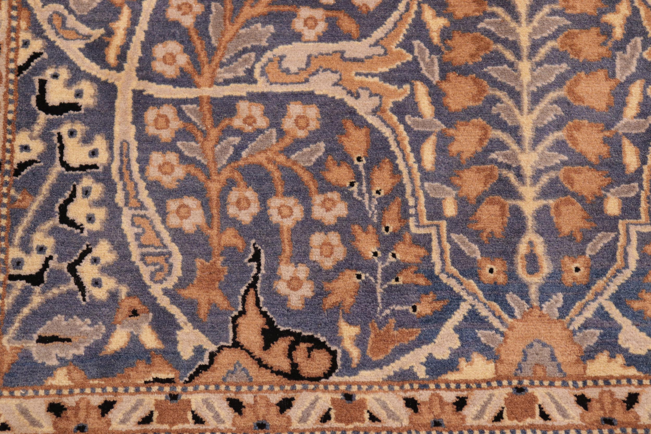 handmade Transitional Tabriz Blue Gold Hand Knotted RECTANGLE 100% WOOL area rug 10x14