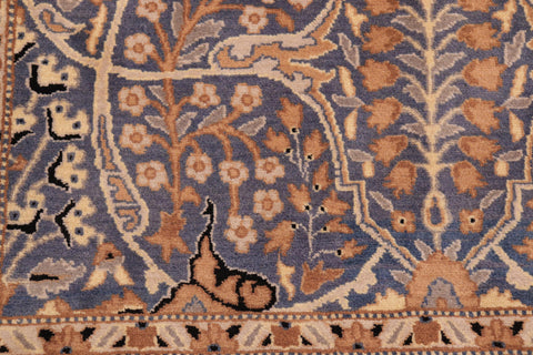 handmade Transitional Tabriz Blue Gold Hand Knotted RECTANGLE 100% WOOL area rug 10x14