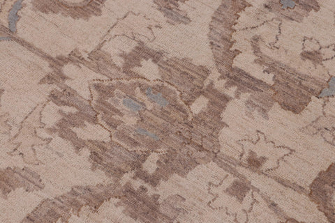 handmade Transitional Kafkaz Ivory Ivory Hand Knotted RECTANGLE 100% WOOL area rug 12' x 18'
