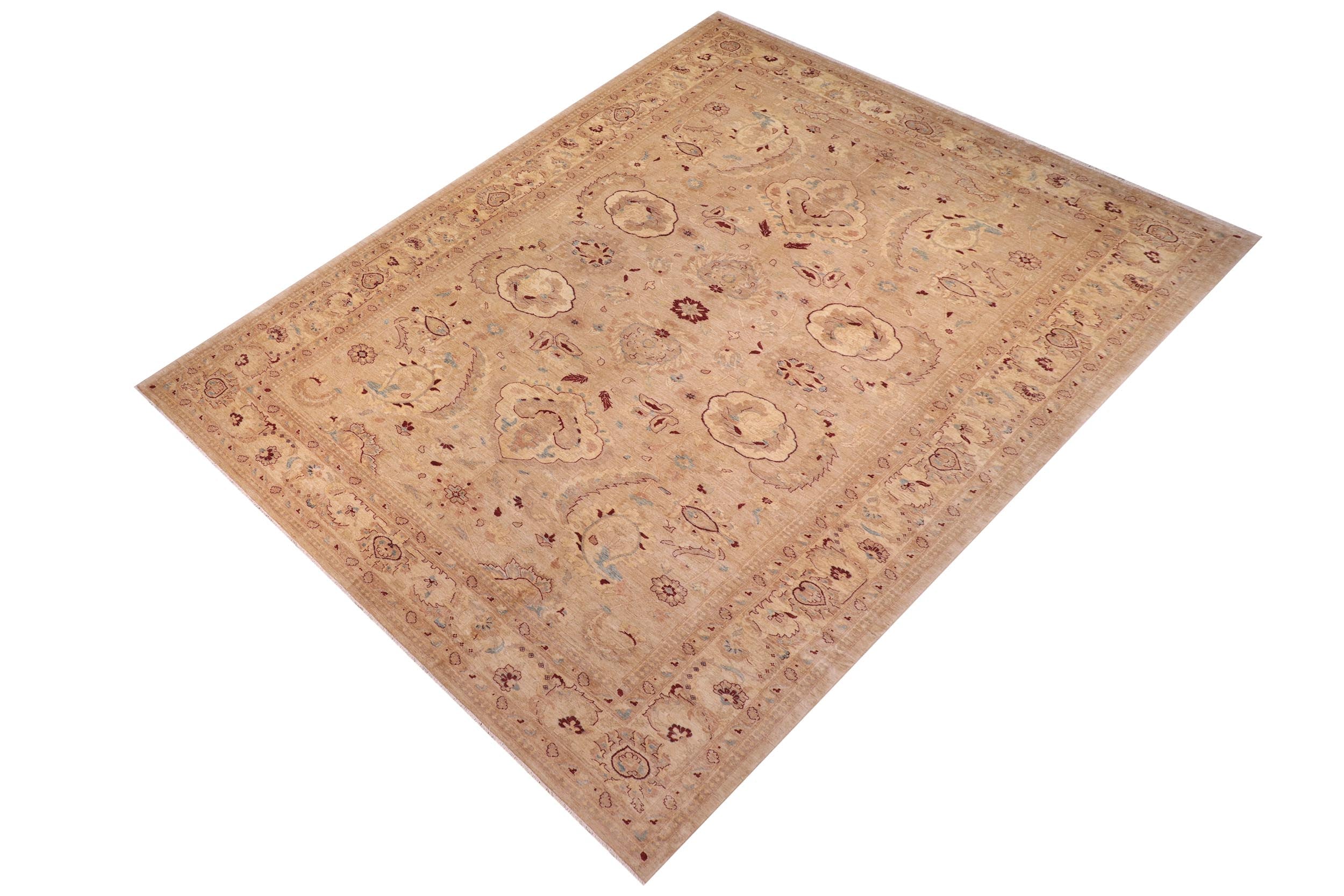 handmade Traditional Kafkaz Tan Tan Hand Knotted RECTANGLE 100% WOOL area rug 12x18