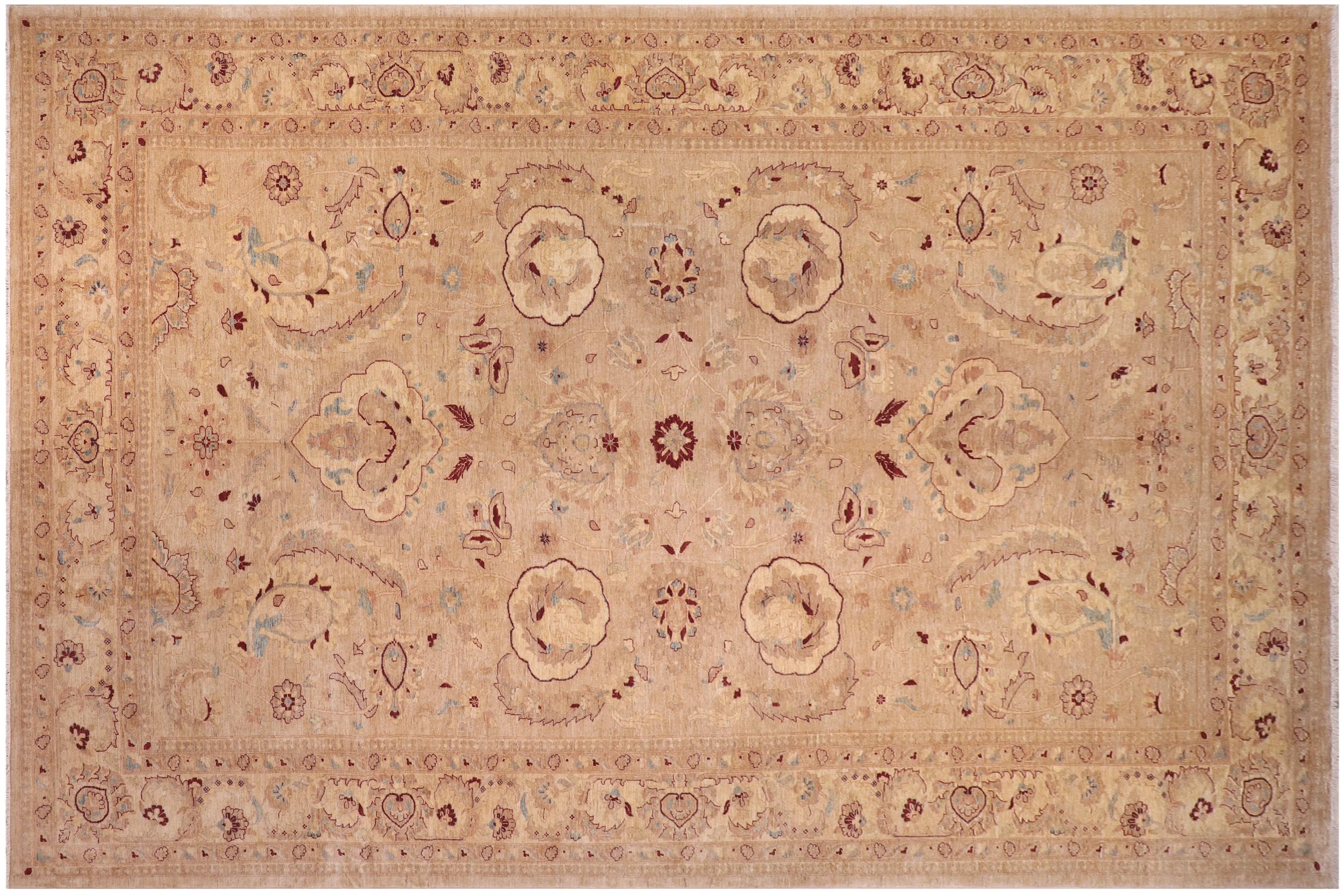 handmade Traditional Kafkaz Tan Tan Hand Knotted RECTANGLE 100% WOOL area rug 12x18