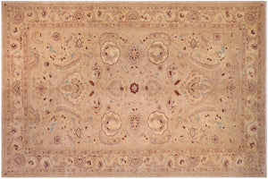 12x18 hand knotted Ziegler wool rug in tan - Oriental Ziegler Shirlee