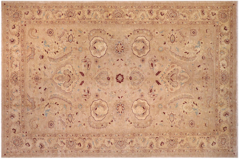 handmade Traditional Kafkaz Tan Tan Hand Knotted RECTANGLE 100% WOOL area rug 12x18