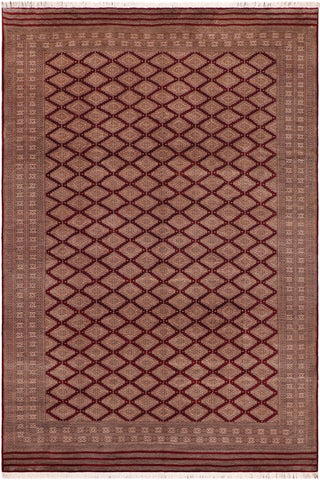 Southwestern Bokhara Inga Red/Lt. Brown Wool Rug - 10'0''X12'0''