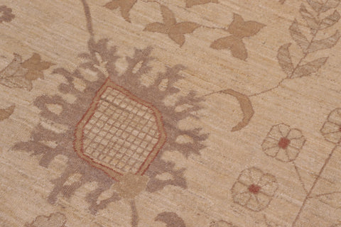 handmade Traditional Kafkaz Tan Tan Hand Knotted RECTANGLE 100% WOOL area rug 12x18