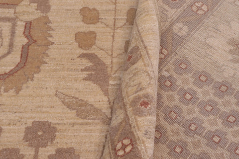 handmade Traditional Kafkaz Tan Tan Hand Knotted RECTANGLE 100% WOOL area rug 12x18