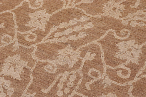 handmade Modern Kafkaz Brown Brown Hand Knotted RECTANGLE 100% WOOL area rug 12' x 18'