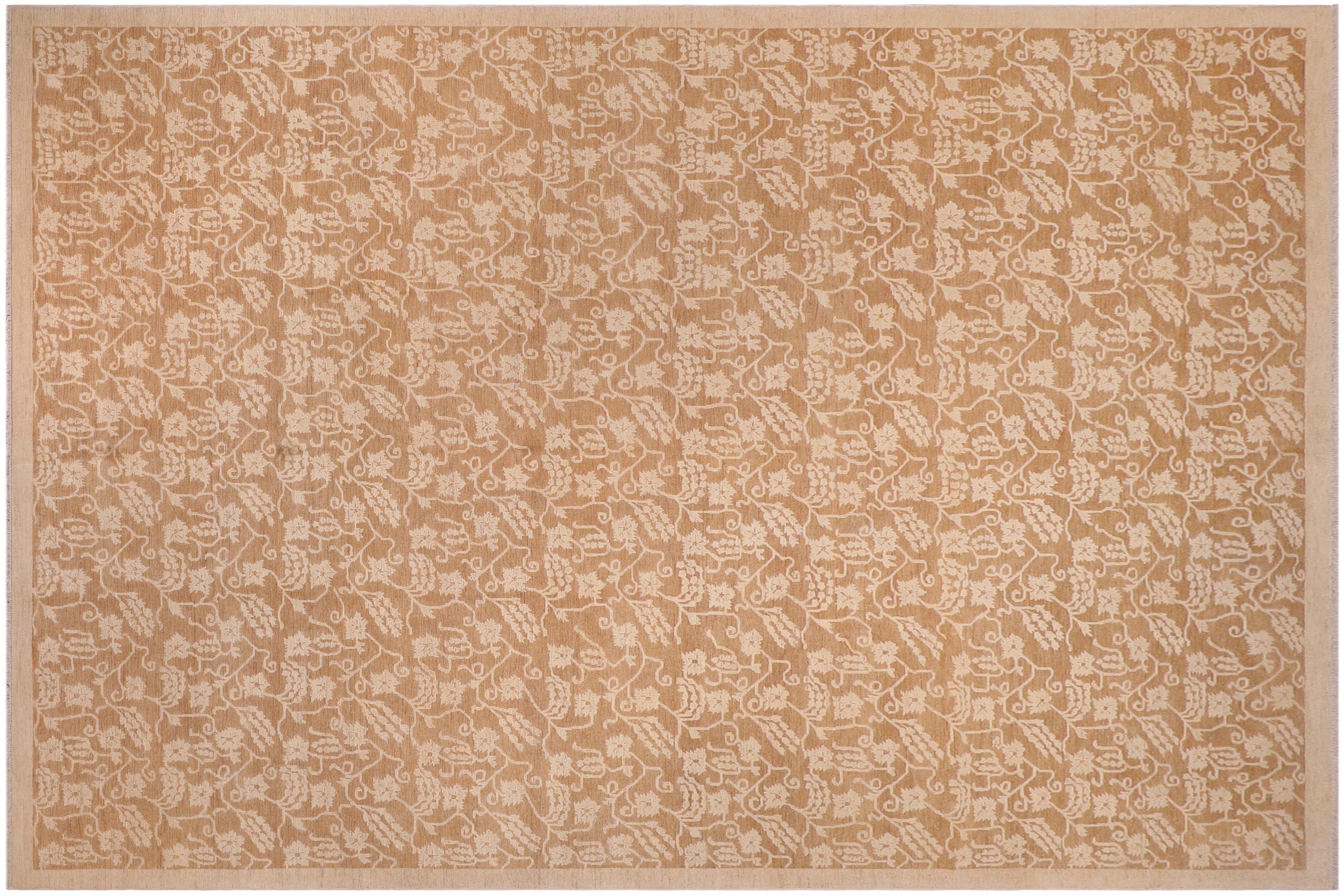 handmade Modern Kafkaz Brown Brown Hand Knotted RECTANGLE 100% WOOL area rug 12' x 18'