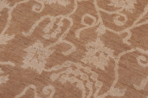 handmade Modern Kafkaz Brown Brown Hand Knotted RECTANGLE 100% WOOL area rug 12' x 18'